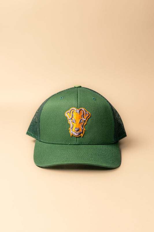 Casquette trucker vert/orange