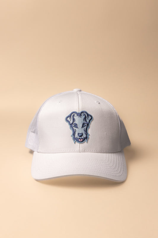 Casquette trucker blanc/bleu ciel