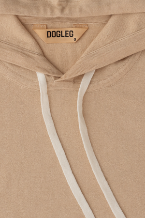 Dogleg Clubhouse Hoodie women beige detail cashmere blend lightweight premium hoodie