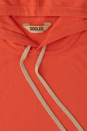 Dogleg Clubhouse Hoodie women corail detail cashmere blend lightweight premium hoodie