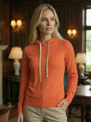 Dogleg hoodie coral Beige