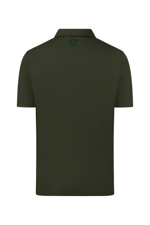 Dogleg Tailored Polo men dark green back view breathable tailored fit golf polo