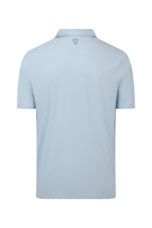 Dogleg Tailored Polo men light blue back view breathable tailored fit golf polo