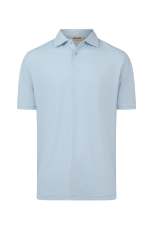 Dogleg Tailored Polo men light blue front view breathable tailored fit golf polo