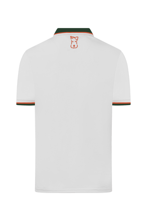 Dogleg Tour Polo girls white green back view lightweight breathable golf polo