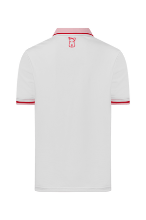 Dogleg Tour Polo girls white pink back view lightweight breathable golf polo