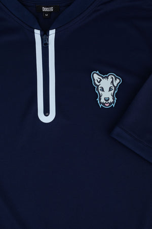 Polo de golf Dogleg bleu — souple technique et finition soignée