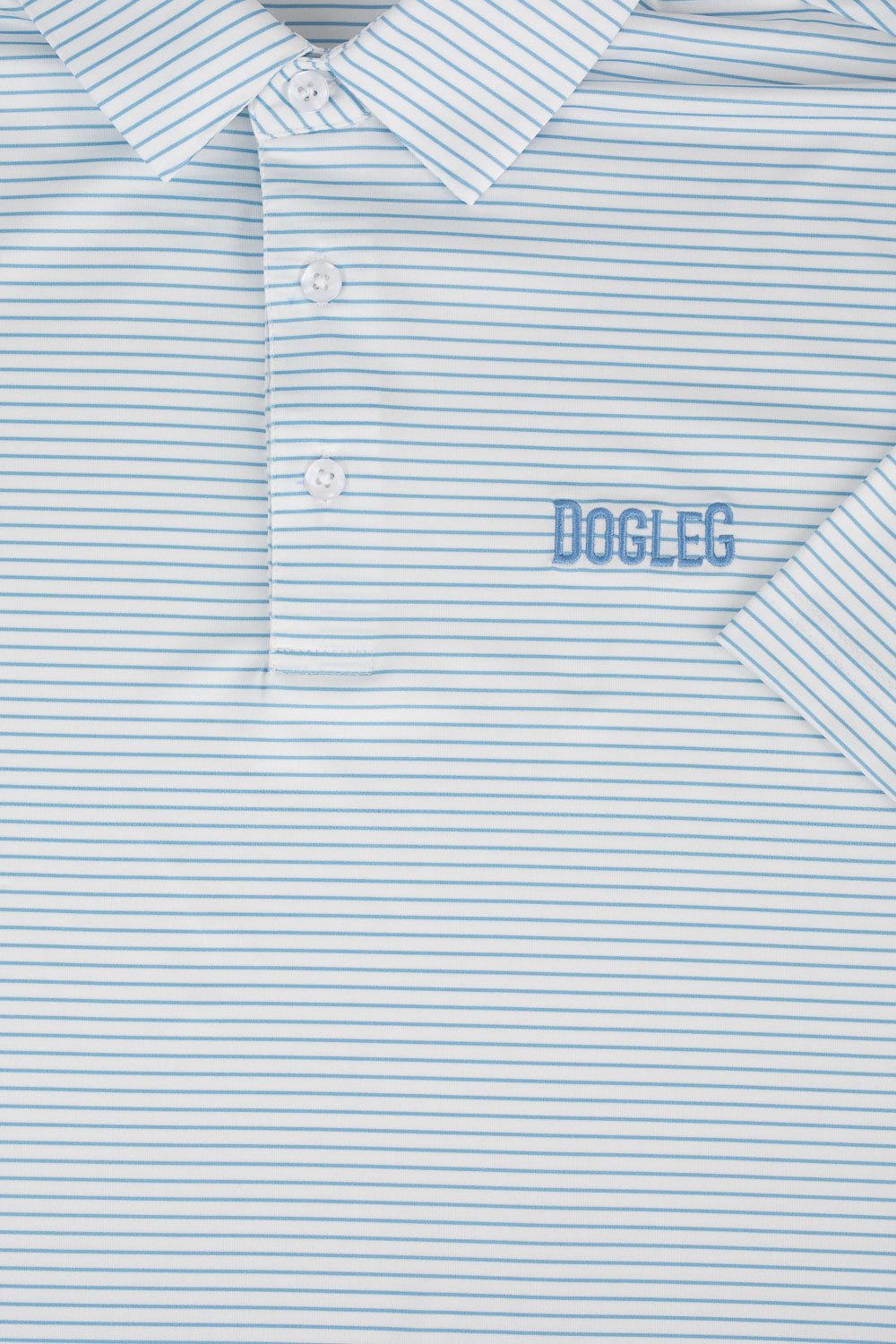 Polo de golf Dogleg bleu — stretch technique et finition soignée
