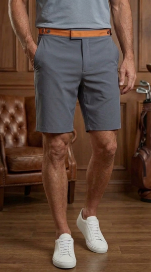 Short de golf Dogleg Work Hard gris pour homme — short technique respirant, golf Suisse