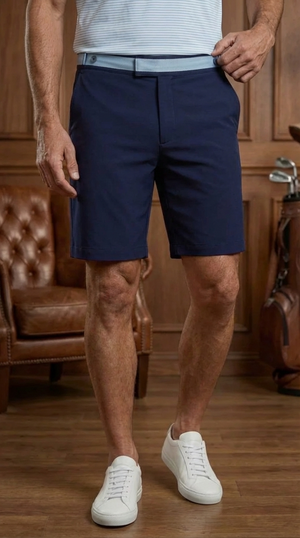 Short de golf Dogleg Work Hard navy pour homme — short technique respirant, golf Suisse